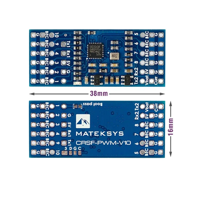 MaffySys CRSF-PWM-V10 CRSF-PWM prevodník s variometrom 10ch výstupom PWM pre protokol TBS CRSF 433MHz 915 MHz 2,4 GHz