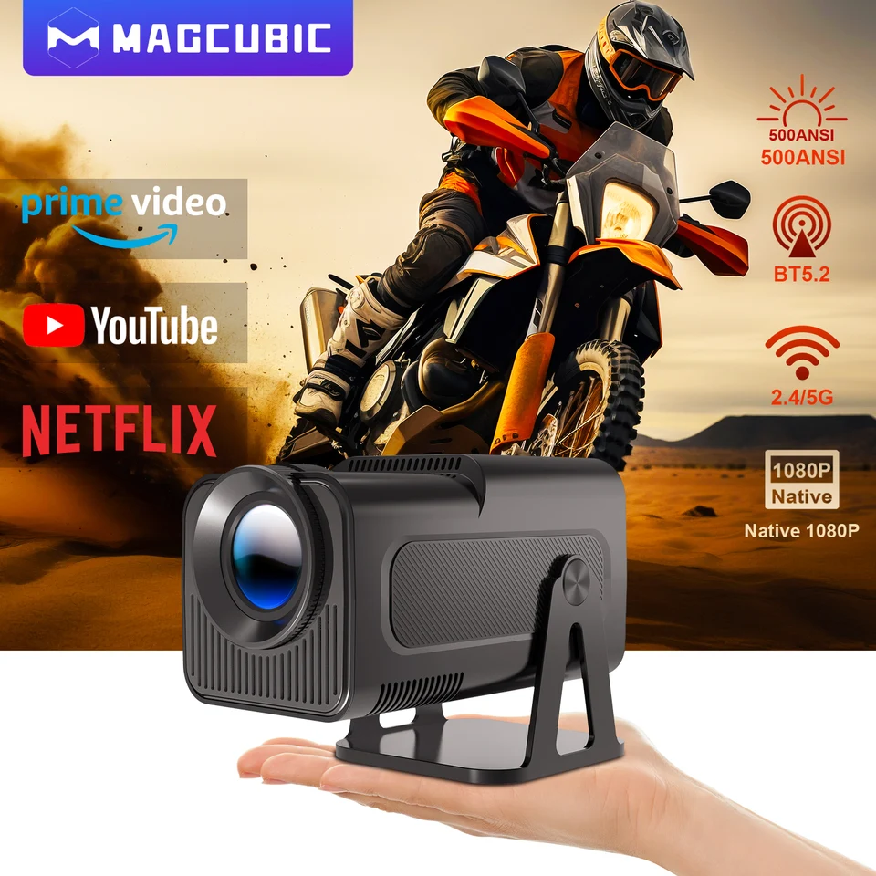 Magcubic Hy320 NTV Netflix oficiálne licencovaný Android 13 projektor s 1080p 500ansi Prime Video YouTube WiFi BT5.2 Prenosný