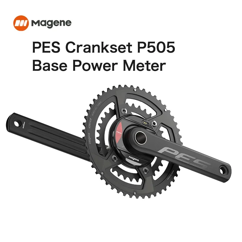 Magene 110 BCD 4 skrutky merača výkonu PES P505 Kľuky pripevnené 24 mm oceľové vretené vreteno -bicykelový meter kompatibilný s Shimano