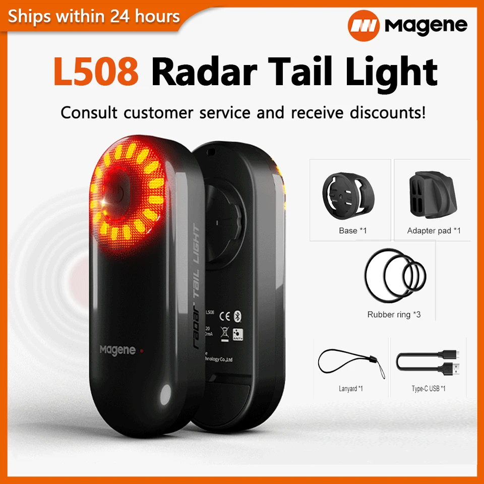 Magene L508 Radarové chvostové svetlo Nové brzdenie bicykla Saddle sedlové sedlovky Ebike vodotesné nabíjanie LED nabíjanie cyklovanie