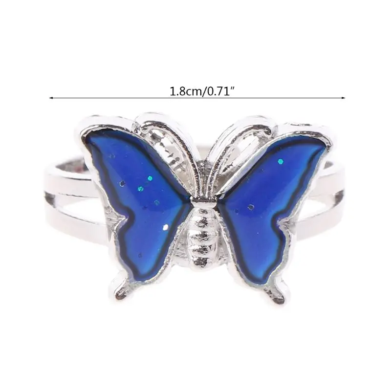 Magic Butterfly Color Zmeniť náladový prsteň emócie Feeater teplota zazvoní šperky