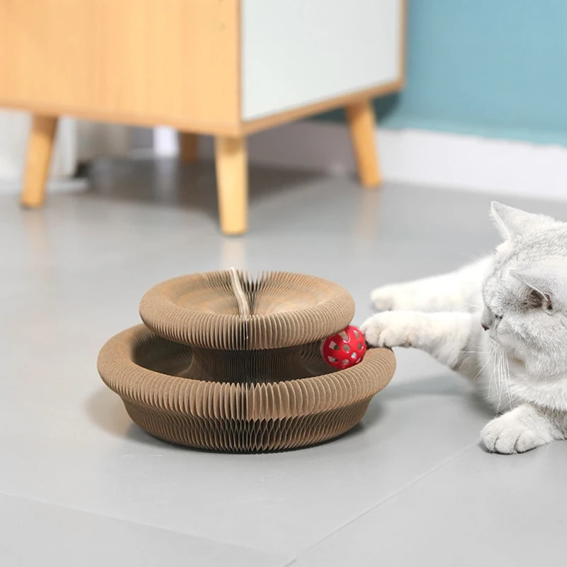 Magic Organ Cat Scratching Board Interactive Scratcher Cat Hray Sloble Cat akordeón Hračka Round World Cats Interaktívne hračky