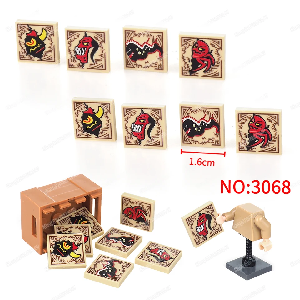 Magic Seal Pattern 3068 Staveb Block Tlačené dlaždice 2x2 MOC Devil Cruel pomsta Warcraft Evil Figures Modely diely darček pre domácich majstrov