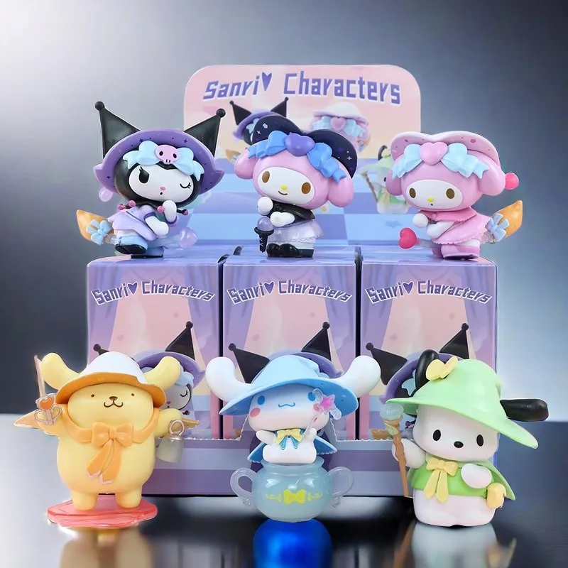 Magic Story Blind Box My Melody Kuromi Pochacco Pudding Dog Doll Ornament Girl Girl Ručne vyrobený narodeninový darček