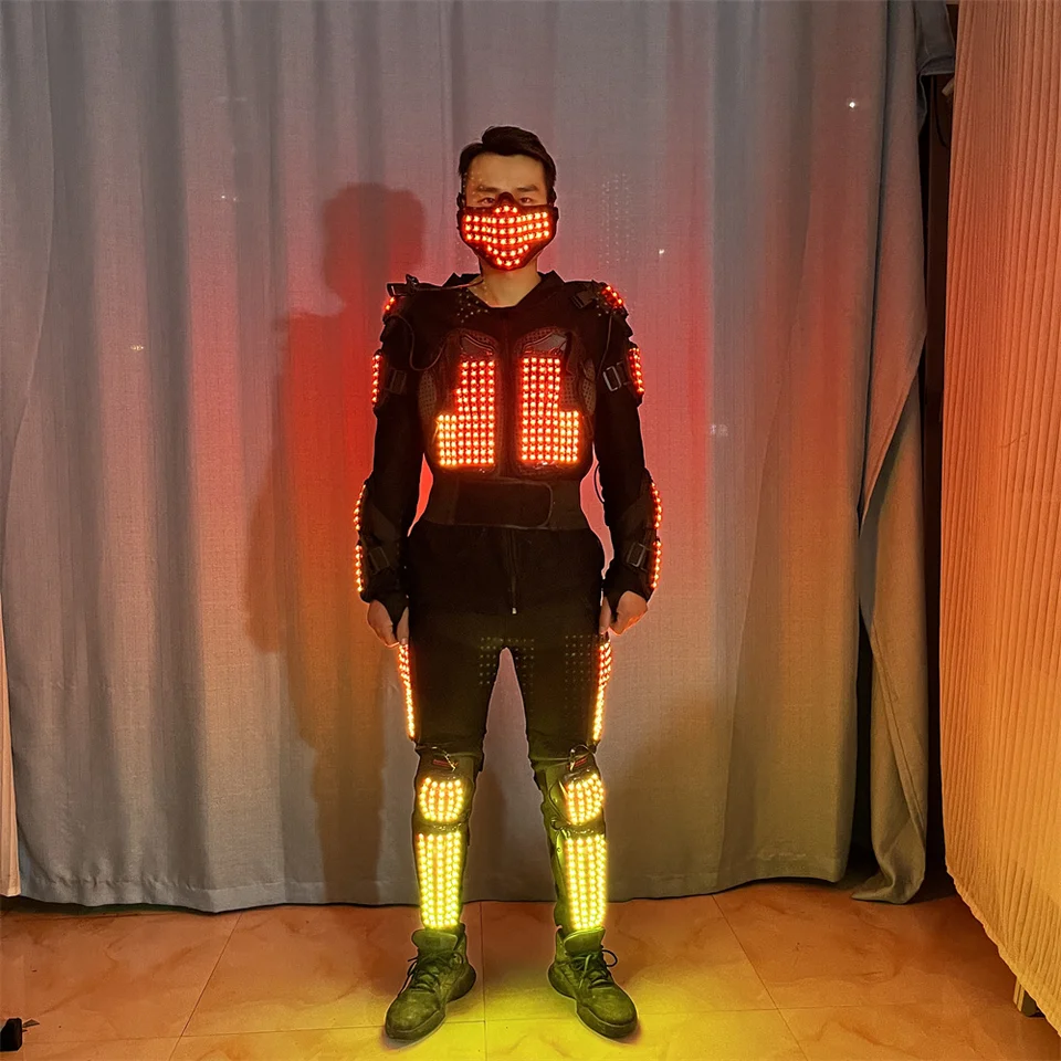 Magicool RGB viedol robotické kostýmy oblek LED Ballroom laser rukavice oblečenie prilbu Performance Performance DJ Dance Pants for Night Club