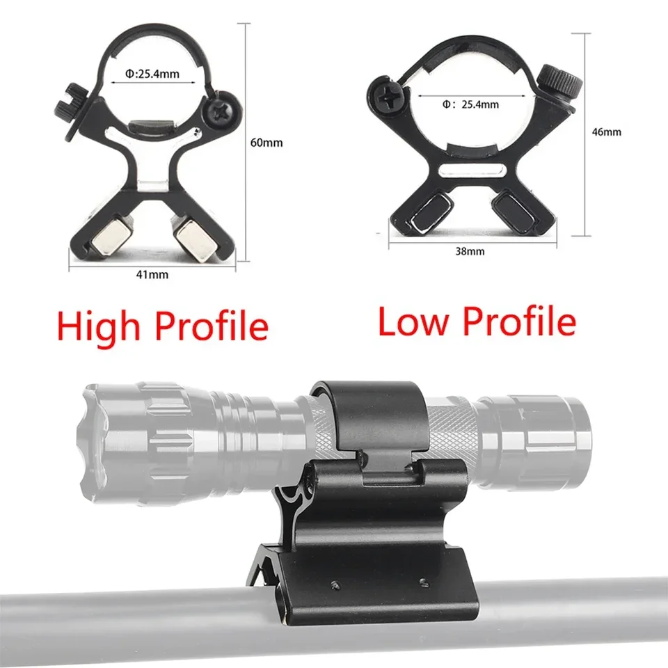 Magnet baterka pripevnite vysoký nízky profil s priemerom 24-27 mm prsteňový držiak držiak laserový magnetický držiak s originálnou krabicou