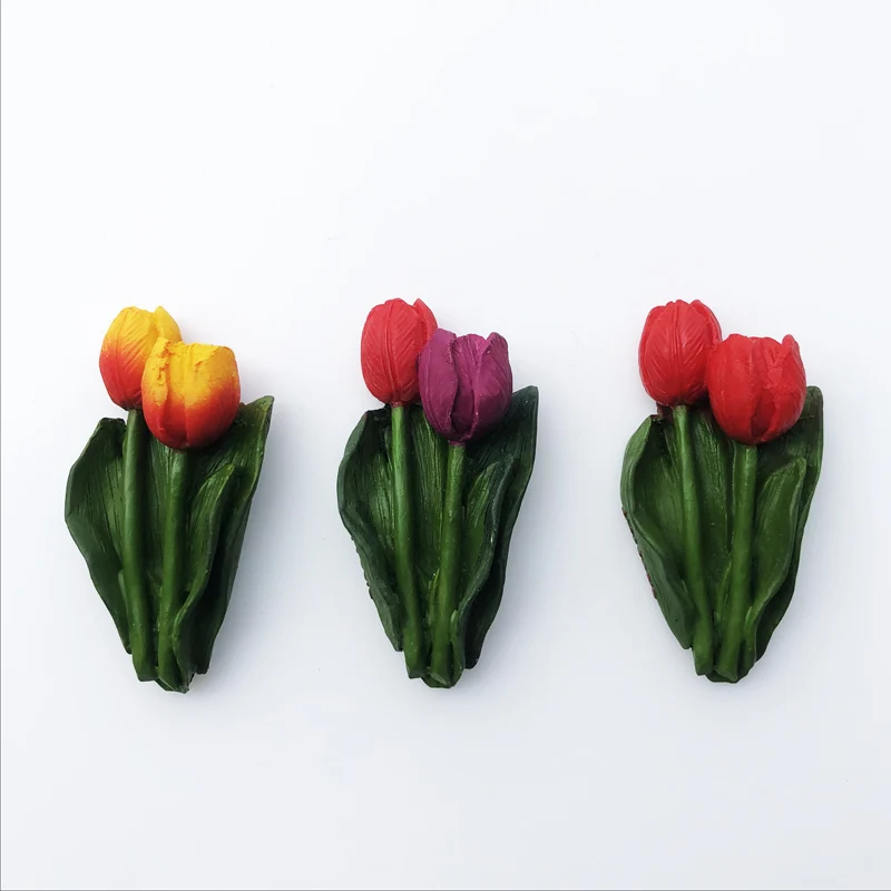 Magnet na chladničku Tulip, kreatívne, cestovanie, pamiatok, remeslá, 3D, ozdoby, magnetizmus, živicový materiál, nálepky na chladničku