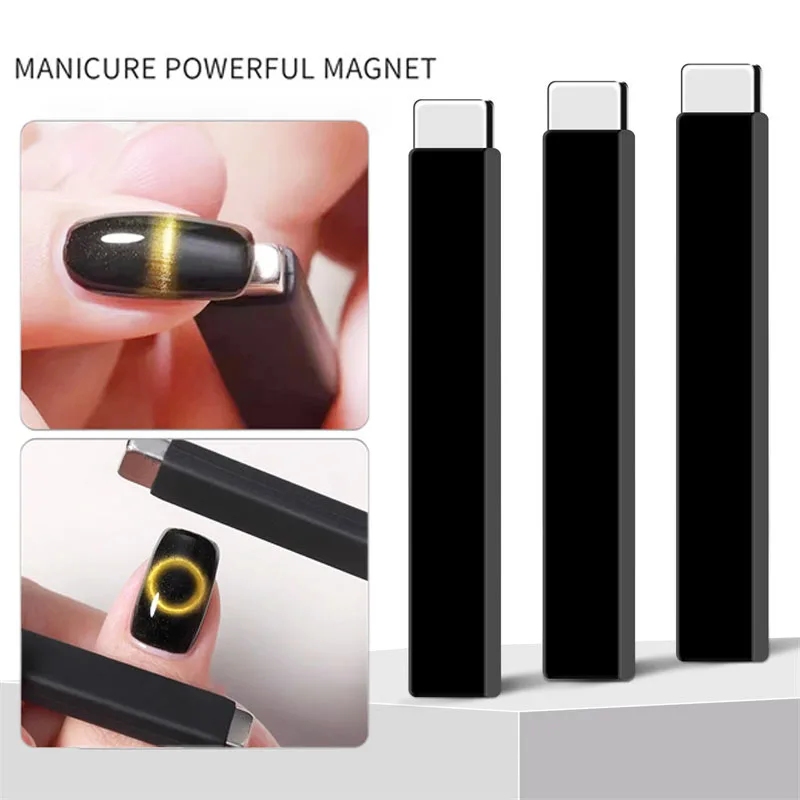 Magnet na nechtový gél mačacieho na nechty veľkej veľkej veľkosti Magnetic Stick Salon Magnet Salon Magnet Nástroj Výkonný magnet s ochranným silikónovým krytom