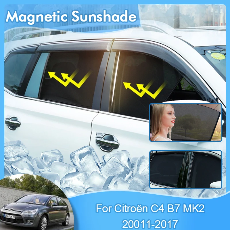 Magnetic Sunshade pre Citroen C4 B7 MK2 2011 2012 2013 2014 2015 2016 2017 UV ochrana súkromia VYHADAJÚ