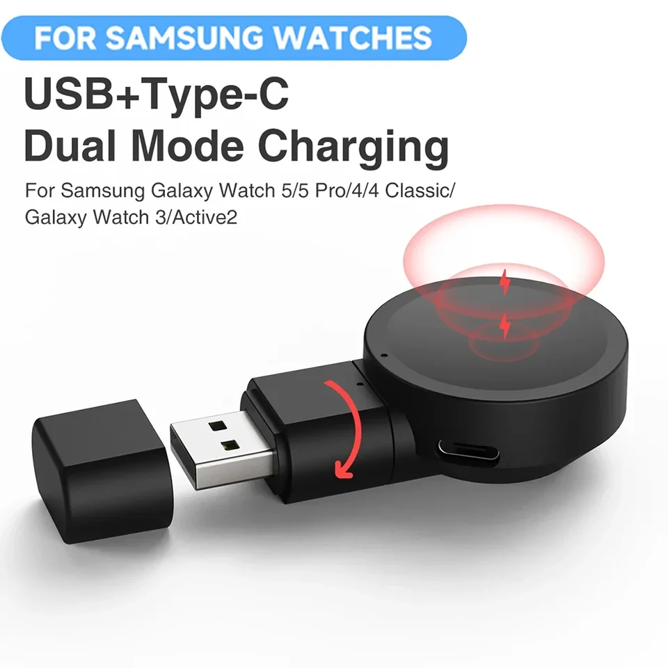 Magnetická bezdrôtová nabíjačka typu C pre Samsung Galaxy Watch Ultra/7 6/5/Pro/4/3/Active 2 Prenosná nabíjačka Dock pre hodinky 4/3