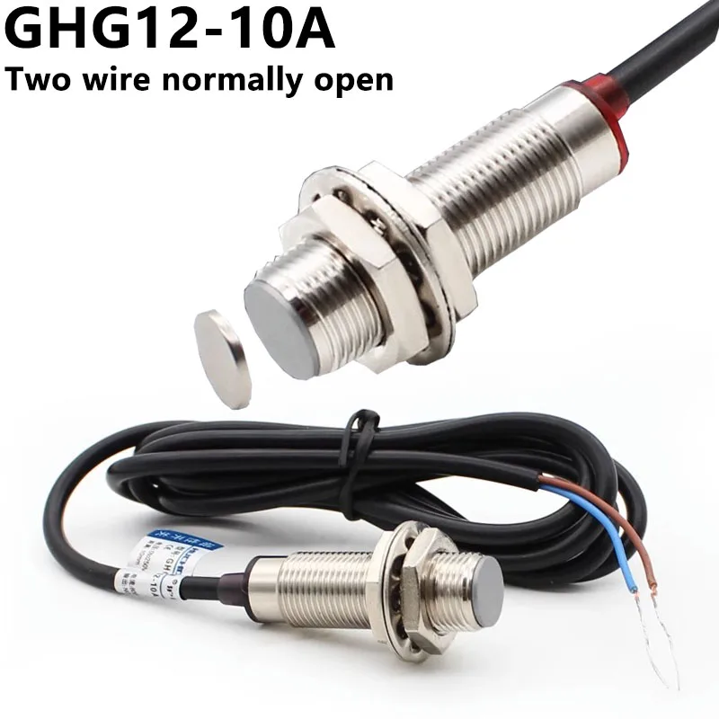 Magnetická indukčná spínač ghg12-10a DC Dva drôtový univerzálny senzor 0-36V Normálne otvorený 24V