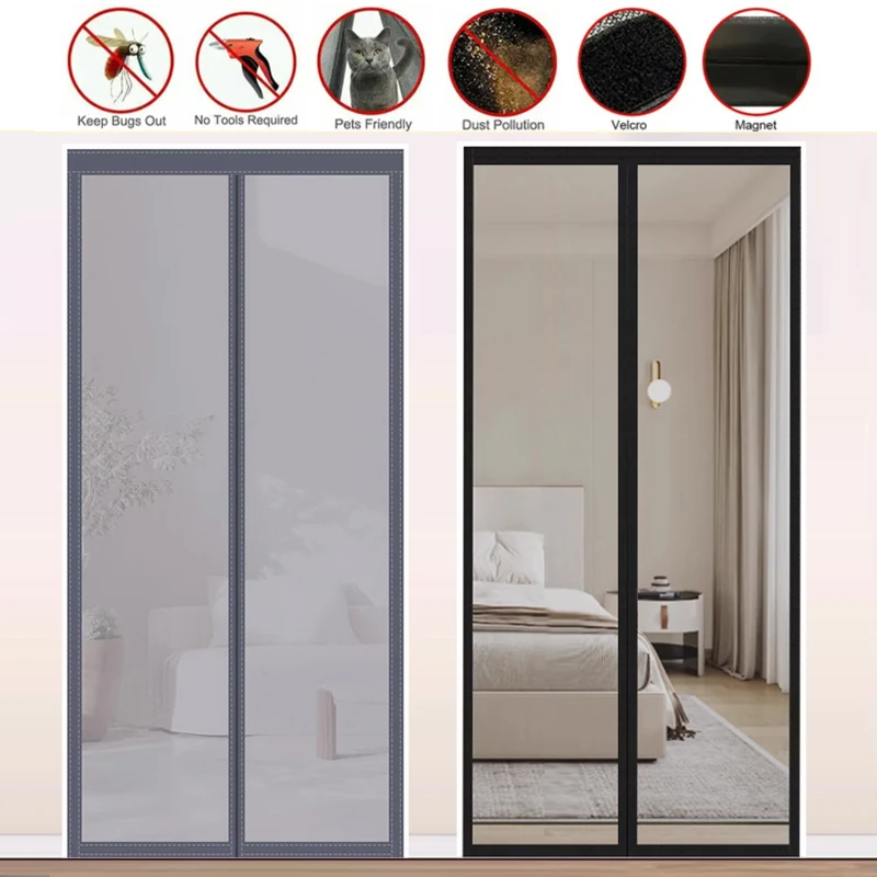 Magnetická opona vlastnej veľkosti, dvere siete komárov, automatické zatváranie magnetických dverí, ľahko sa inštaluje v obývacej izbe ， kuchyňa