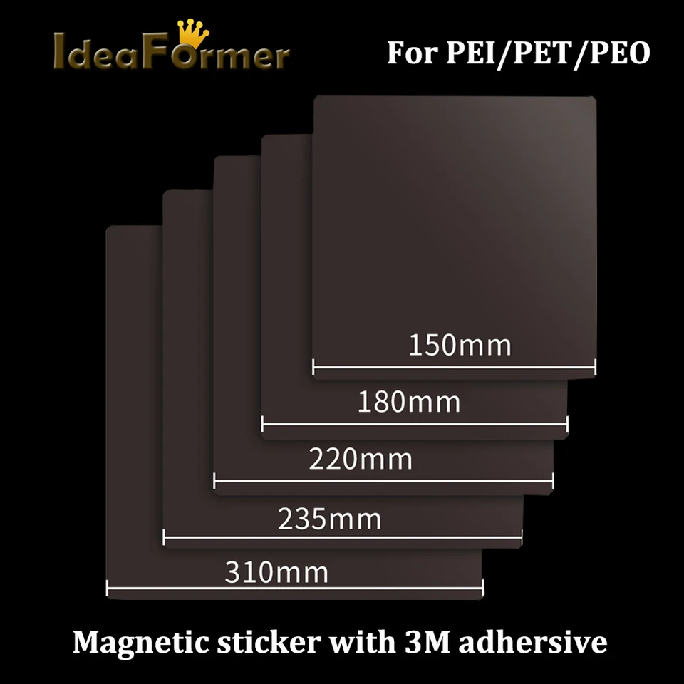 Magnetická základňa 150/180/220/235/310 mm nálepka s 3M adhersive Magnetic Build Plate Tape pre 3D tlačiareň posteľ KP3S Ender 3
