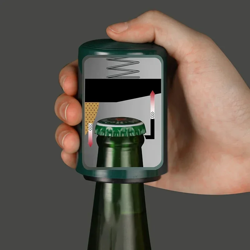 Magnetické automatické pivo otvárač fľaše Kuchyňa Kuchyňa Nerezová oceľ Pressové veko pivo Vývrtky Nástroje prenosné gadgety