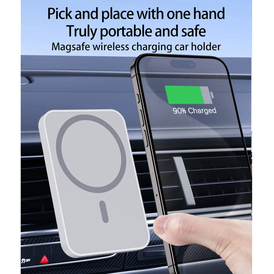 Magnetické bezdrôtové nabíjačka automobilu Magsafe pre iPhone 15 14 13 12 11 Pro Max Xiaomi Samsung Magnet Air Air Držiak na telefón Phone Stop
