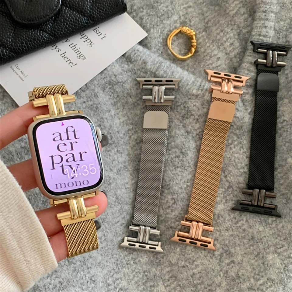 Magnetické dámske zlaté náramok pre Apple Watch Band 8 Ultra 49 mm 7 SE 6 5 4 3 41 45 38/42 44 44 40 mm remienok pre náramok Iwatch Lady Bracelet