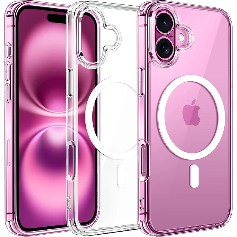 Magnetické puzdro pre iPhone 16 15 14 13 12 11 Pro Max Plus Mini pre Magsafa Wireless nabíjanie Hybridné tvrdé počítačové krytie Silikón Shell1
