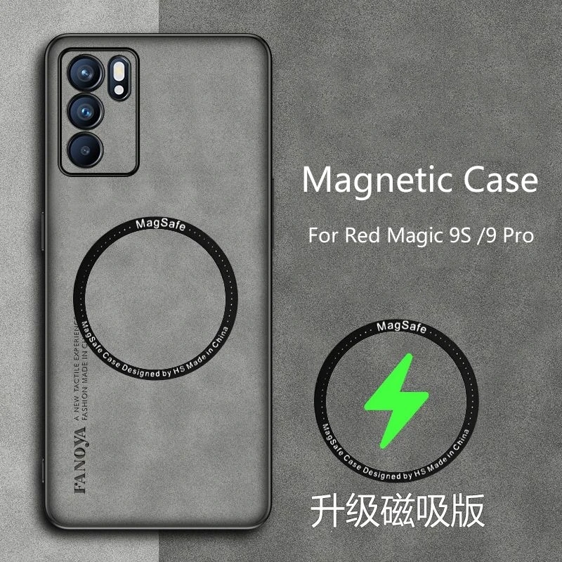 Magnetické puzdro pre červenú mágiu 9S Pro Case Luxury Silikone Leather Back Cover pre Nubia Redmagic 9 Pro Plus shell nárazový nárazník