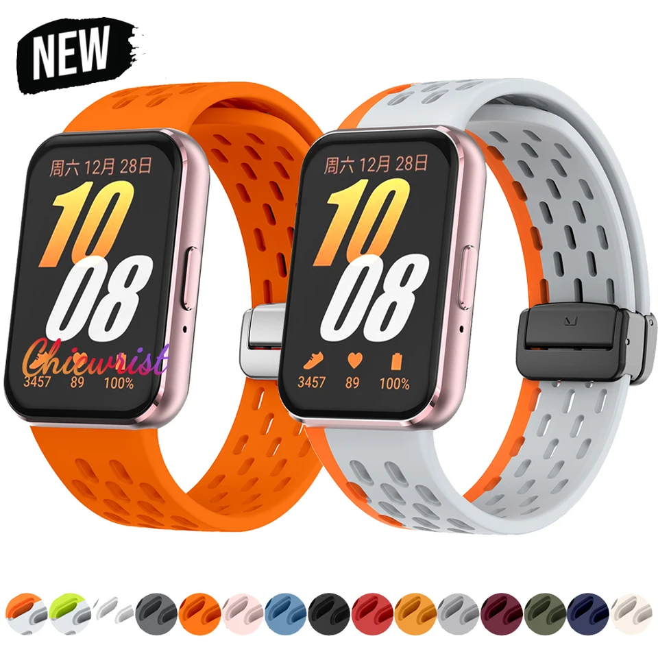 Magnetické sieťové silikónové popruhy kompatibilné s Samsung Fit3 Sport Priedušný náramok hodiniek pre galaxy fit 3 náhrada 3