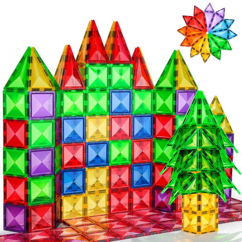 Magnetické stavebné bloky Konštrukčné súpravy silné magnetické dlaždice deti DIY Montessori Vzdelávacie hračky pre deti vianočný darček