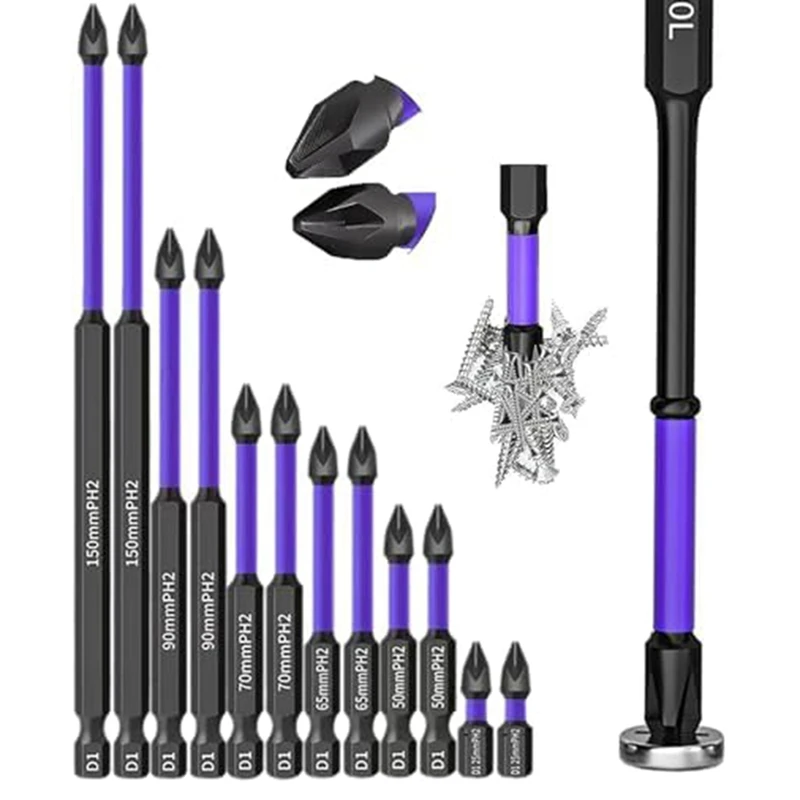 Magnetické vŕtacie kúsky zliatinové oceľové vrtáky s Phillips Screwdriver Bits Magnetic Screvver Set (2set)