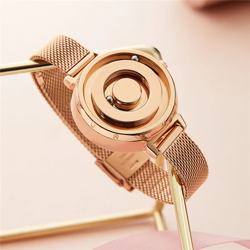 Magnetické zlaté hodinky Eutour Luxusné dámy hodinky Quartz Woman Sledujte zápästie z nehrdzavejúcej ocele móda ženské hodiny dropship