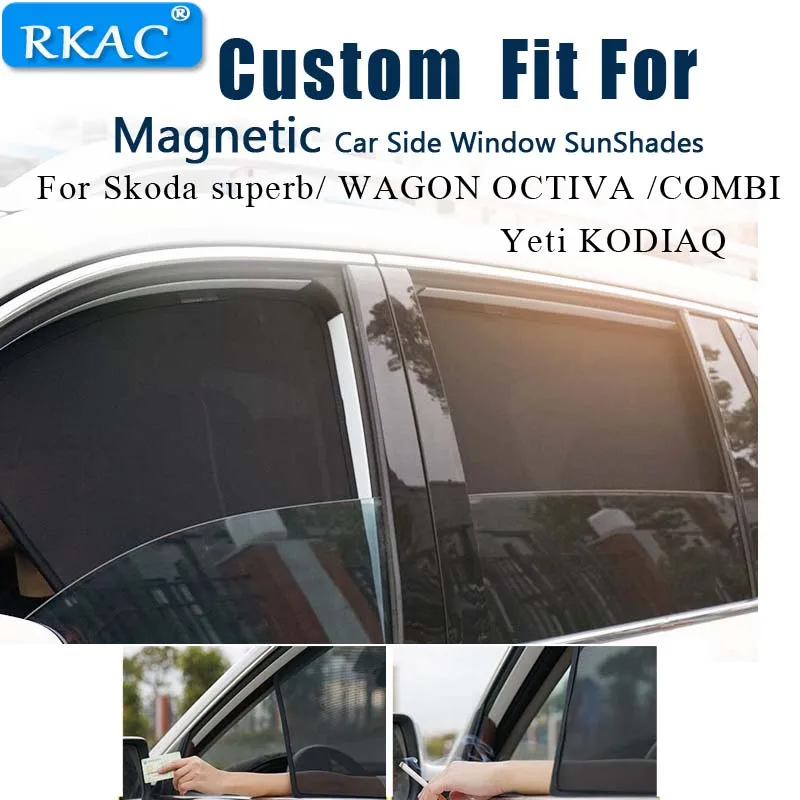 Magnetický automobil slnečný tieň Car Curtain Side Windows Sun Sun Shield Sunshade pre superb / wagon Octiva / Combi Yeti kodiaq