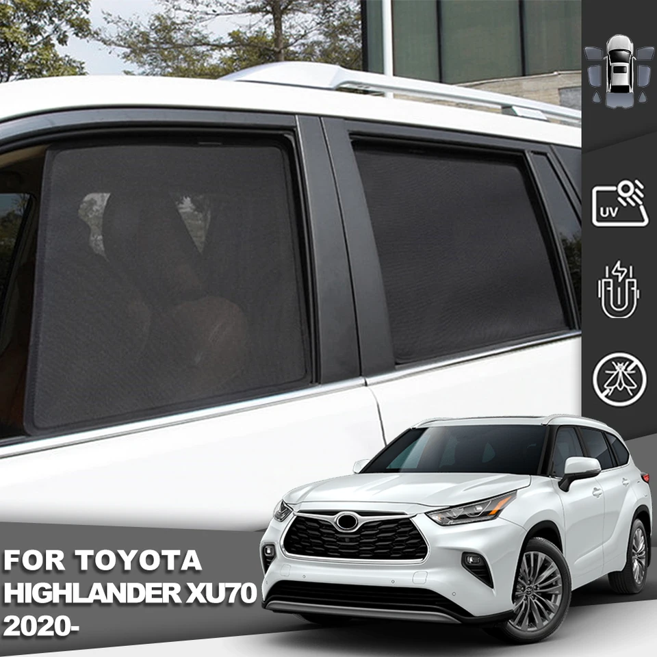 Magnetický automobil Sunshade pre Toyota Highlander Kluger XU70 2020-2024 Predné čelné sklo Zadná strana detské okno Slnečný tieň