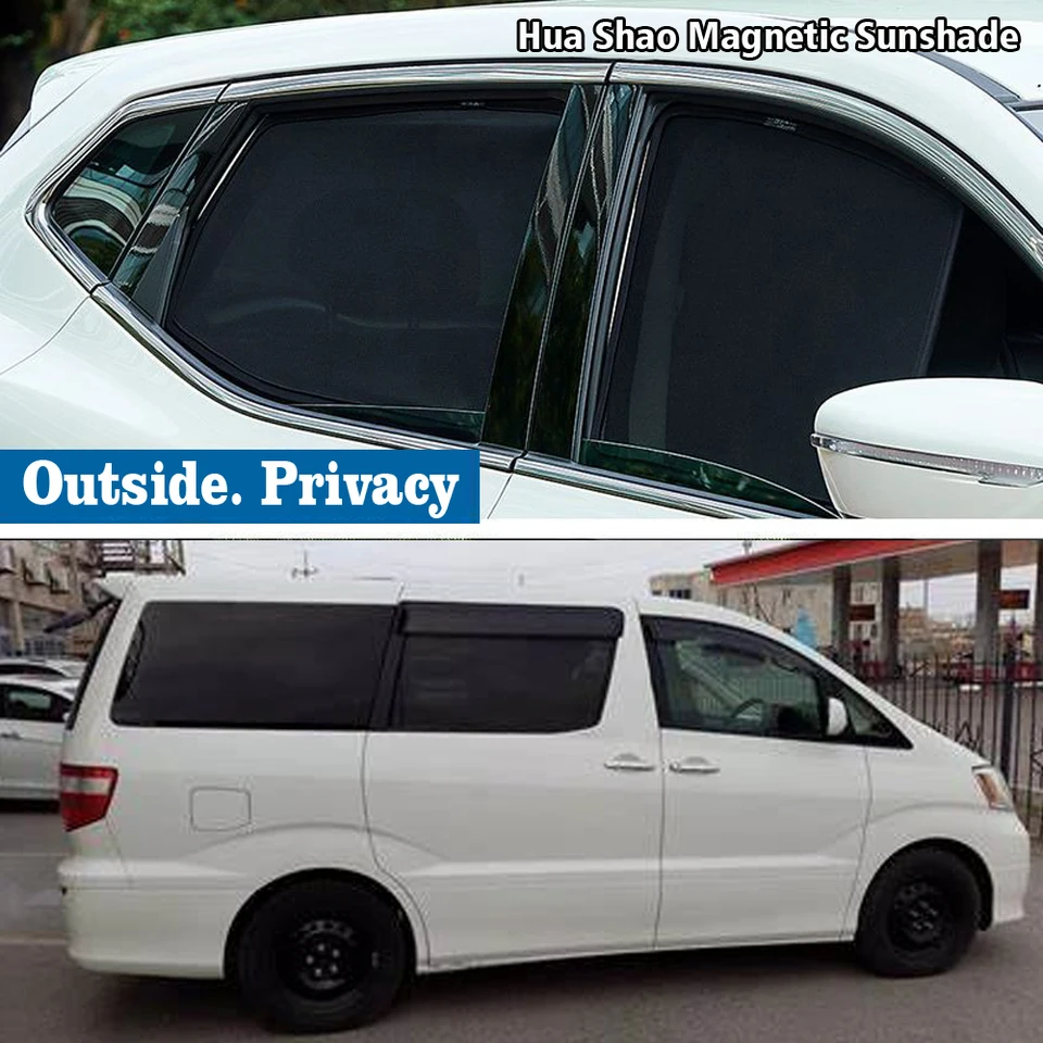 Magnetický automobil Sunshade Shield Front Work Rám záclonový záves slnečného tieňa príslušenstva pre Toyota Alphard Vellfire AH10 10 2002 -2008