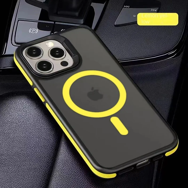 Magnetický luxusný matný priesvitný priehľadný nárazový puzdro pre iPhone 15 14 13 12 11 Pro Max Plus pre Magsafe Wireless Cover Cover