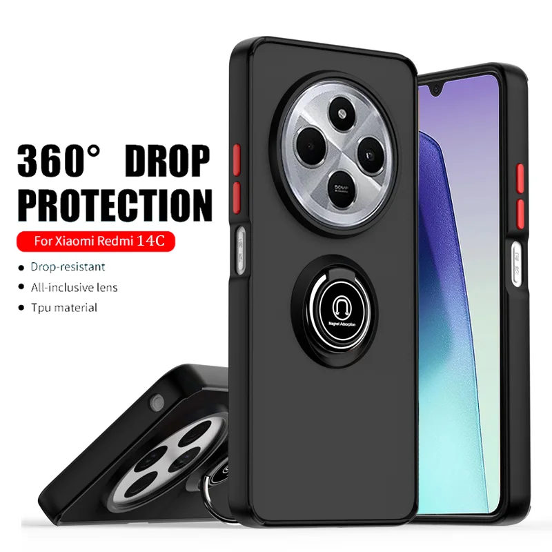 Magnetický matný pancierový telefón pre puzdro pre Xiaomi Redmi 14C 13C 12C 12C 10C 10