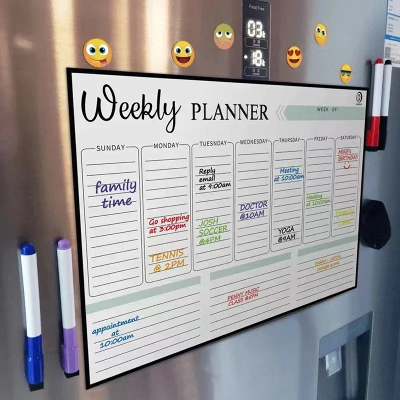 Magnetický mesačný týždenný plánovač Kalendárový stôl Dry vymazanie tabule Blackboard chladnička Nálepka Menu