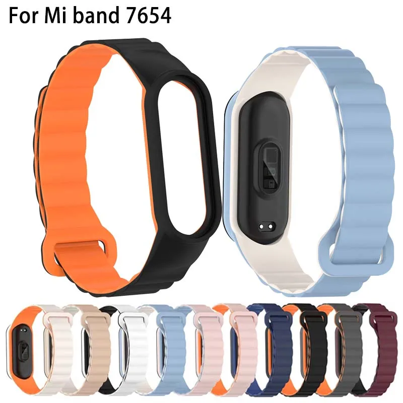 Magnetický náramok pre Mi Band 7 Stripsorie Accessorie Sport Silikone Gumber Smartwatch Pulseira Belt Correa Xiaomi Miband 4 6 5 Strap