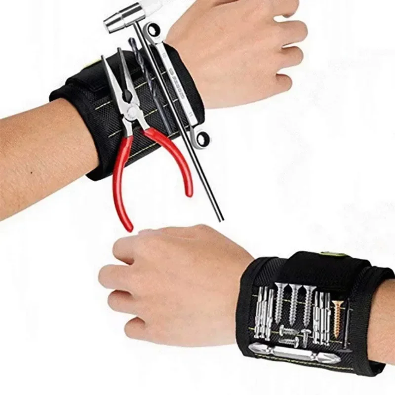 Magnetický náramok zadržiavacie skrutky Klince Vŕtanie Bits Ratch Tool Držiak opasok so silnými magnetmi Cool Gadgets Men Electricista