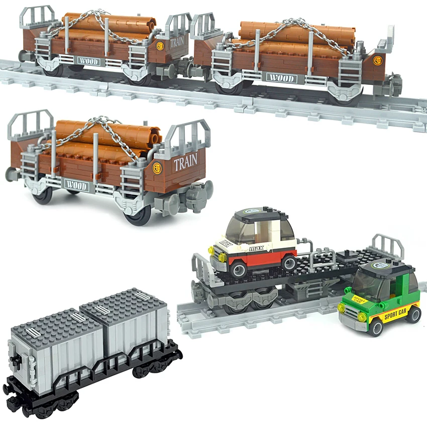 Magnetický vlak City High-Tech Tehly Kariak 021 3D Model Building Blocks Set Container Trains Track Boy