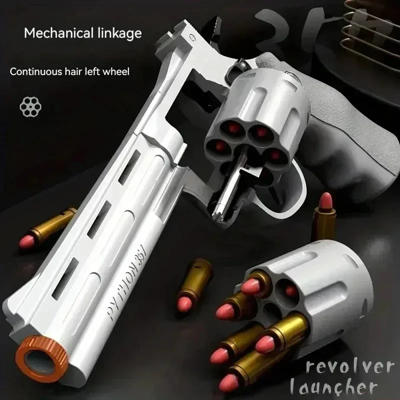 Magnum ZP-5 357 dlhá zliatina Revolver môže oheň Fire Runds Rundes Boys 'Shooting Shooting Simulation Hračky Opakované ručné zbrane Darčeky pre deti