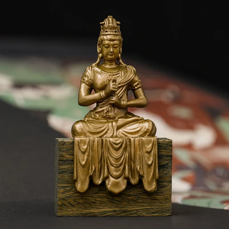 Mahavairocana Bodhisatva Buddha Sochy Ozdoby Mosadz Piluchana Buddha Dekorácia čajového priestoru