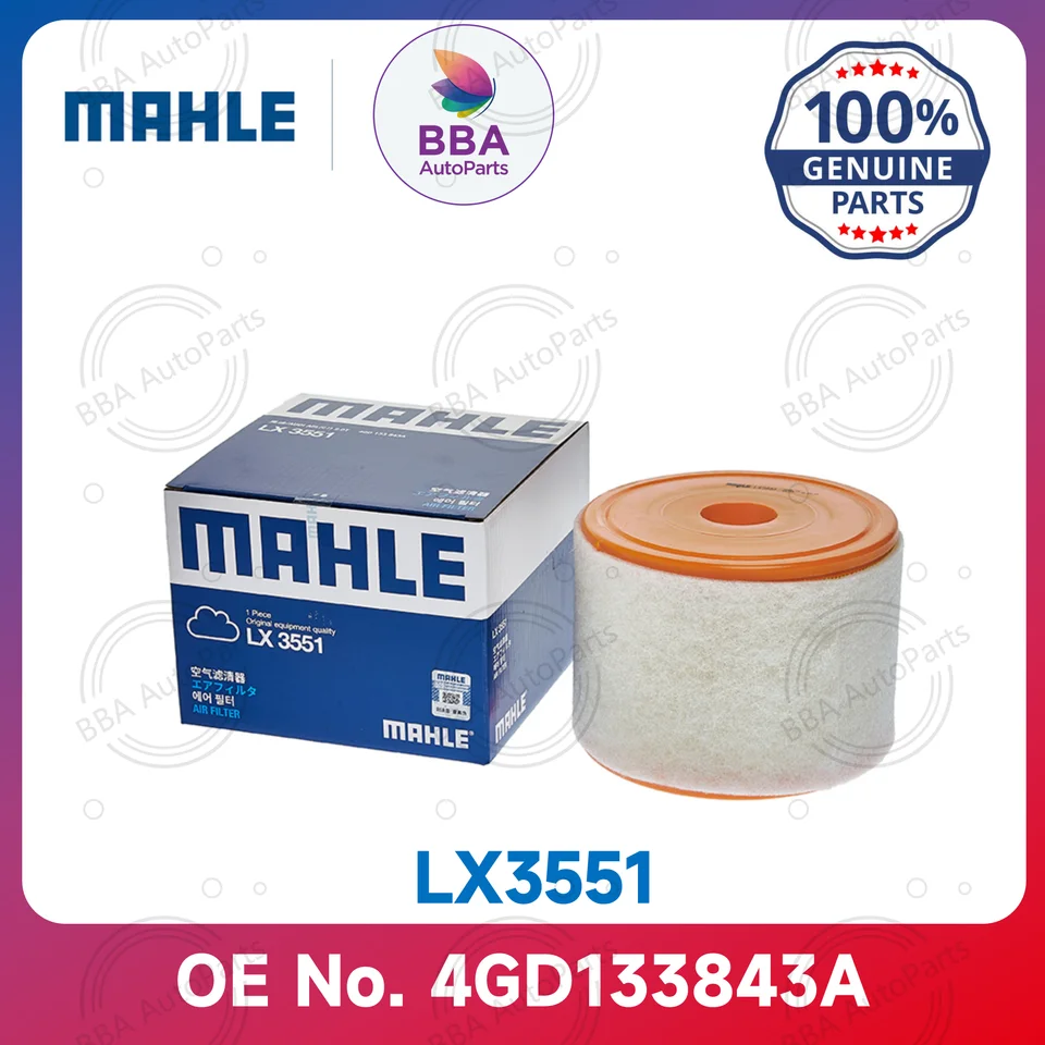 MAHLE LX3551 LX2607/2 Vzduchový filter pre Audi A6L s OE 4GD133843A