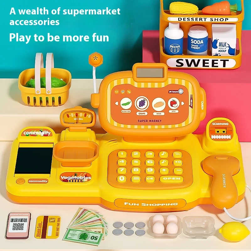 Mailebao Detská pokladnica Hračka Girl Girl Play Domov Supermarket pokladník 3-ročný 5-ročný chlapec dieťa narodeniny darček Vianoce