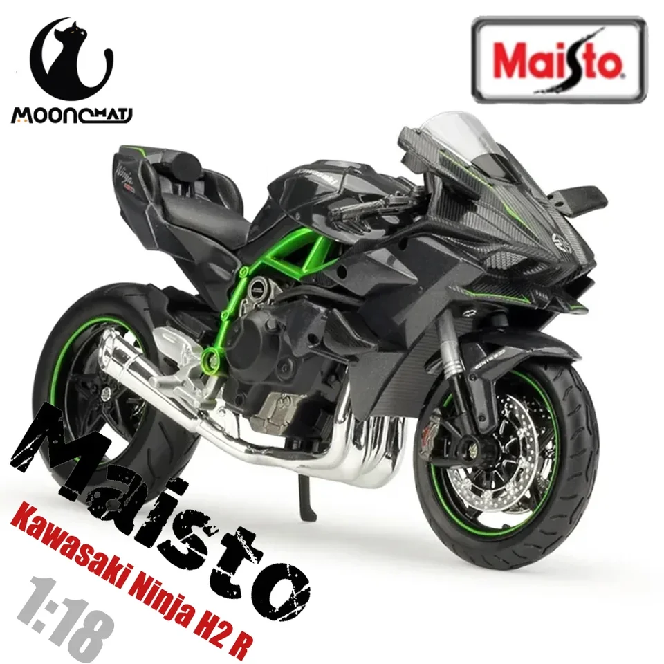 Maisto 1:18 Kawasaki Ninja H2 R Motocykel Die-Cast Model z Alloy Street Locomotive Car Ninja H2R Collection Collection Kawasaki