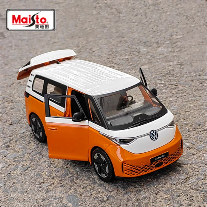 Maisto 1:24 Volkswagen ID Buzz zliatiny Autobus MODEL MODEL DIECASTS SIMULÁCIA Kovové cestovné autobusové vozidlá Model Zbierka detských darčekov