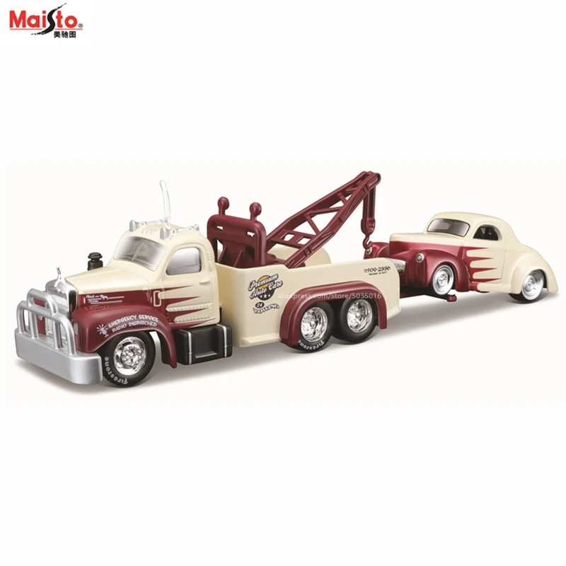 Maisto 1:64 1953 MACK B-61 TOWN TROWE 1941 Willys Design Elite Transport Die Casting Model Collection Darček