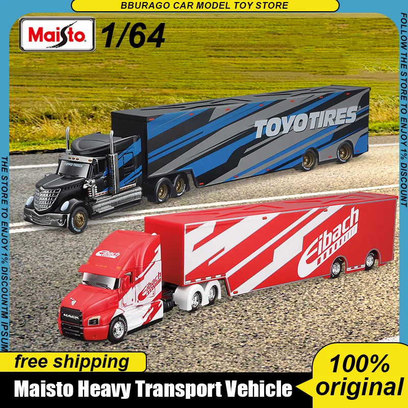 Maisto 1:64 Harley Davidson Heavy Transport Container Trailer Diecast Model zliatiny luxusné vozidlo Zbierka hračiek