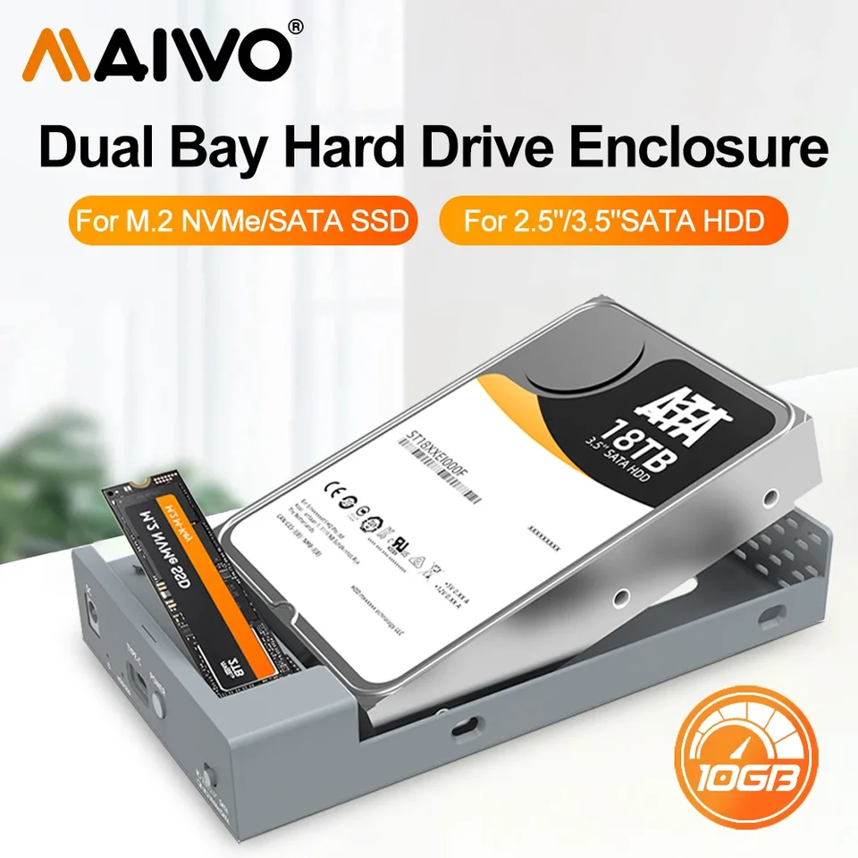 Maiwo M.2 NVME NGFF SSD CONSORSURE 10 GBPS PCIE Prenosné M.2 SSD Case 2.5 