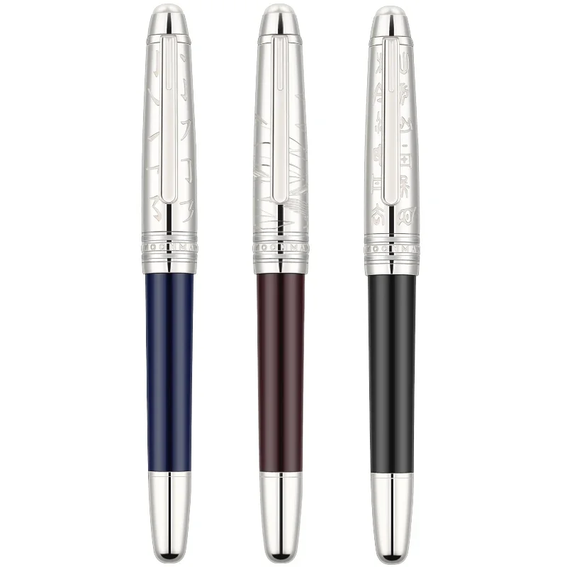 Majohn P135 kovová živicia fontána Pen Vintage Krásna čiapka Perla Top EF/Small Bent Nib Písanie Office Obchodné darčekové pero