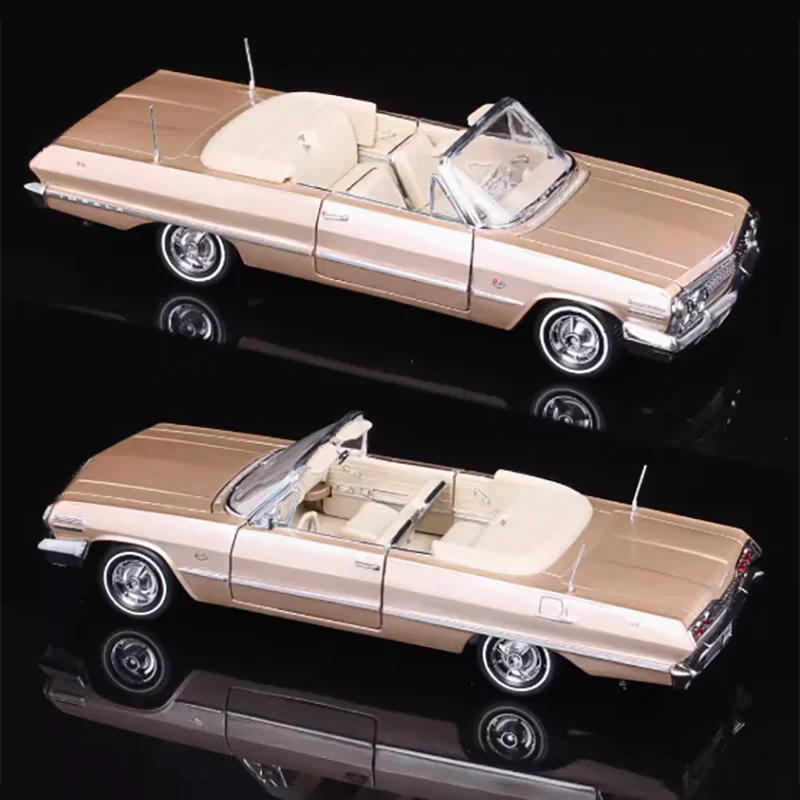 Majte nedostatky volantne 1/24 stupnice 1963 Impala Roadster zliatiny automobilu Classic Collection Dekorácie Statické zobrazenie -Plaws