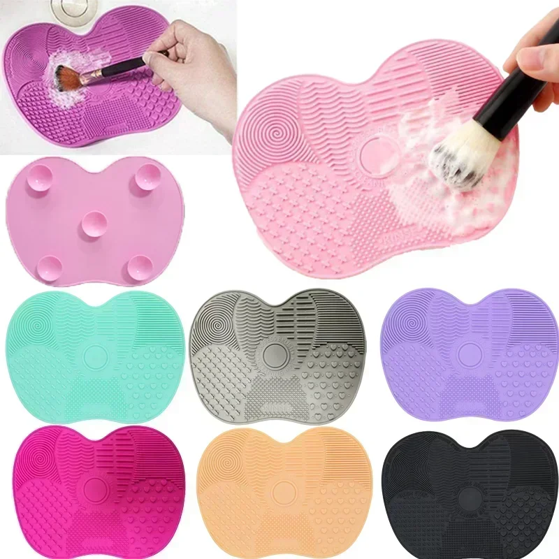 Make-up kefy v tvare jabĺk čistiace podložky Silikón Multi-špecifikácia make-up kefy Nadácia Brush Brush Beauty Tool Suct Cup Clean