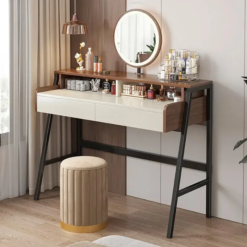 Make -up luxusný toaletný stolík organizátor úložný priestor komoda stôl LED zrkadlová spálňa Tocador Maquillaje nábytok