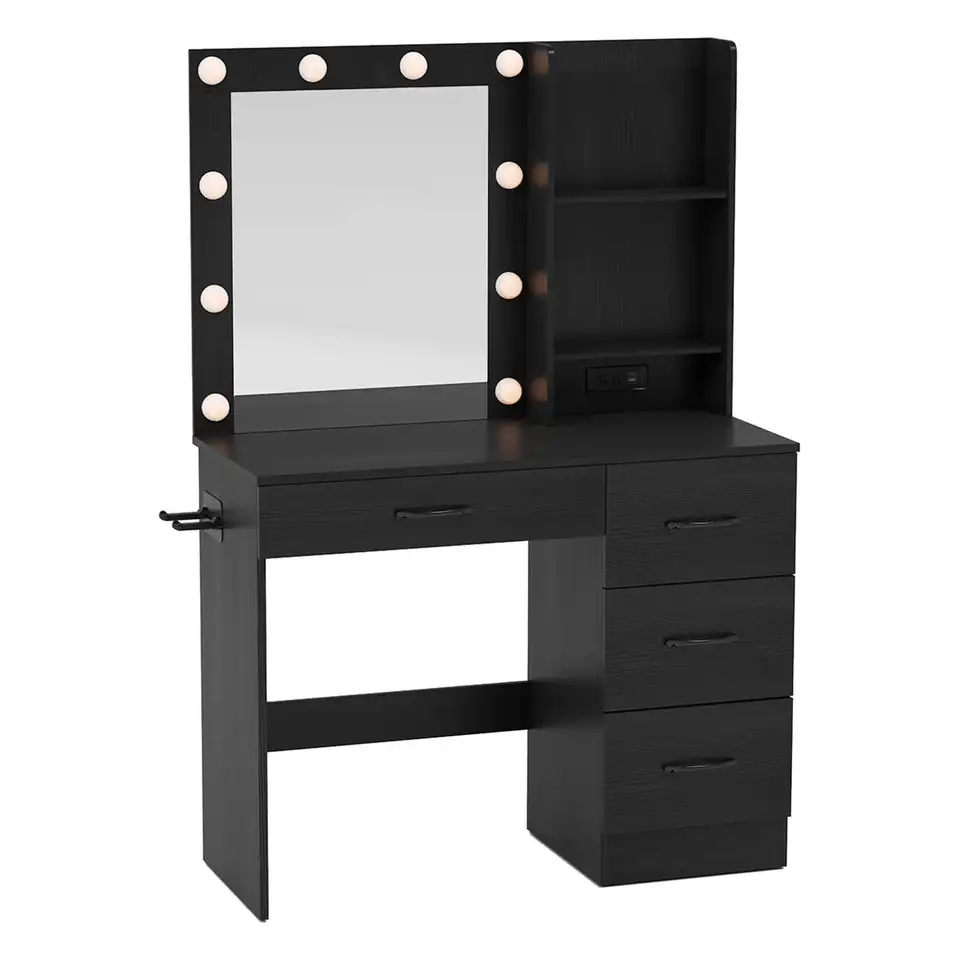 Make-up márnosť so zrkadlom a svetlami nabíjajúcimi sa stanicou 3-farebná LED svetlá