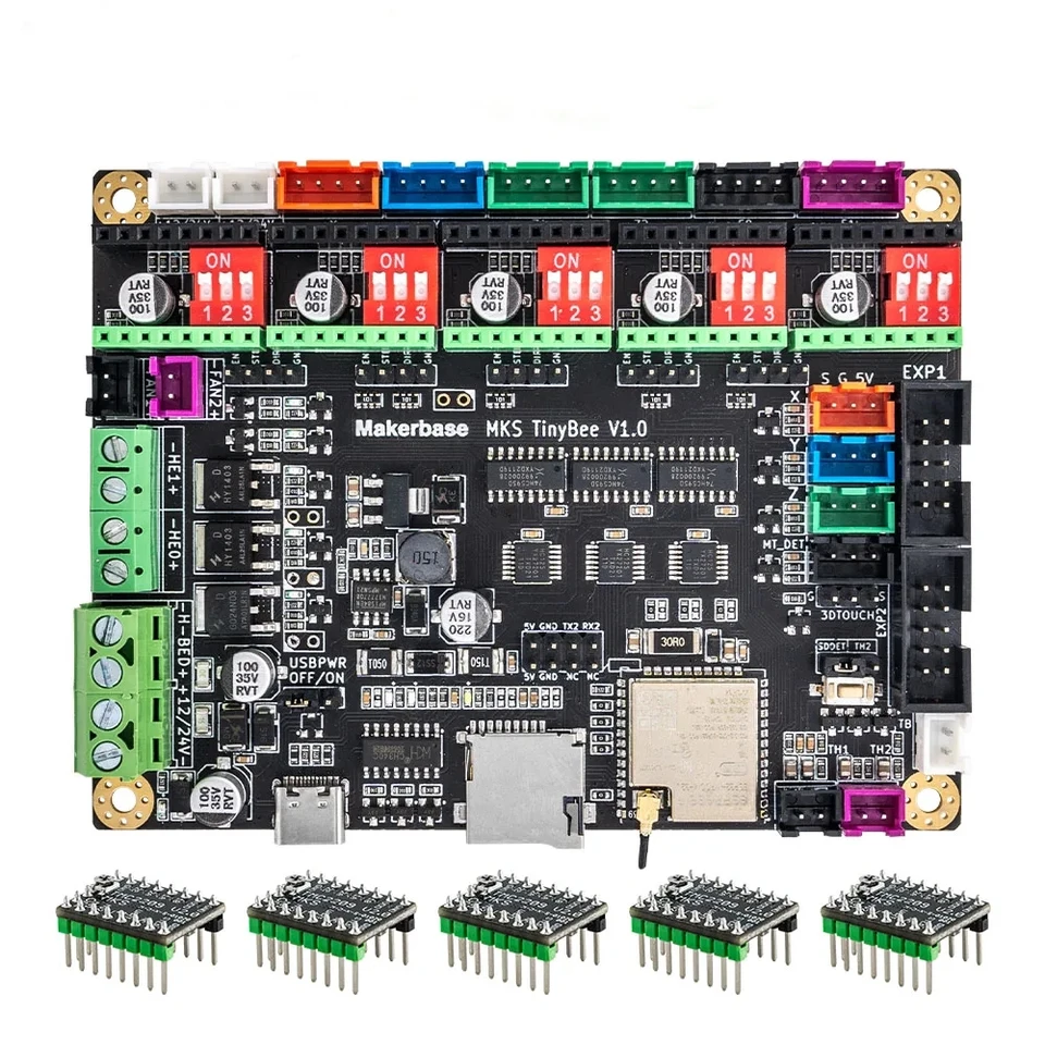 Makerbase Tinybee 3D tlačiareň riadiaca doska ESP32 MCU 3D TLAČNÉ ČASŤ TFT SCRON WIFI Funkcia WEB CONNATION pre všetky tlačiareň FDM3D